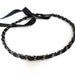 Short black necklace. Chain choker. Ribbon necklace.