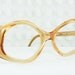 Vintage 70s Glasses 1970s Oversize Eyeglasses Amber Caramel Thick Shaped Cat Eye Large 56/19 New Old Stock
