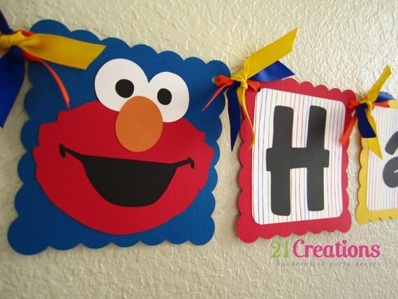 Elmo Birthday Banner by 21Creations on Etsy