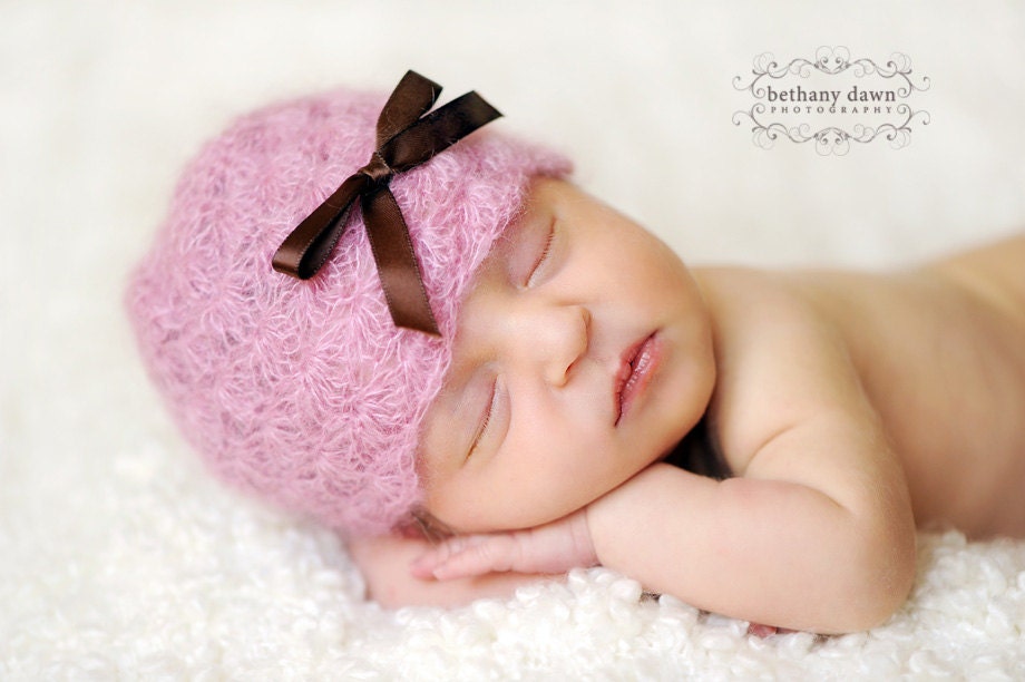 Antique Mohair hat beanie Newborn only perfect by HeartstringsbyK