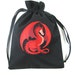 Drawstring Bag with Machine Embroidered Ruby Dragon Design - Small - Dice Bag, Tarot, Wristlet