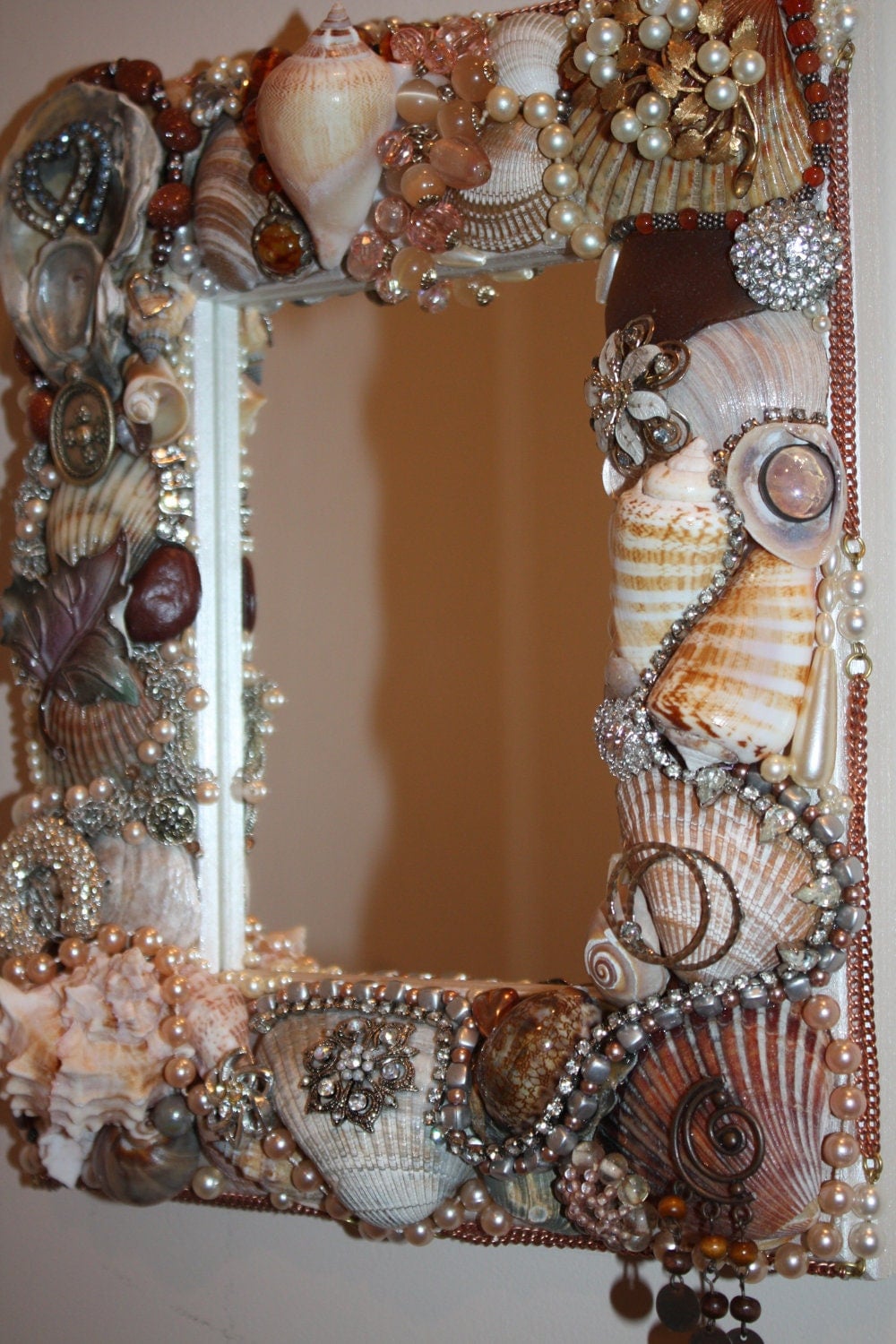 Sea Shell Jewelry Mosaic Mirror Ocean Beach