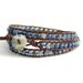 SALE - Lagoon - Blue Sodalite Triple Wrap Beaded Leather Bracelet