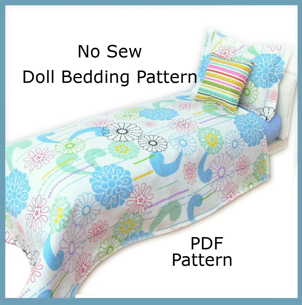 No Sew Doll Bedding Pattern and Tutorial Fits any by WendySaySew