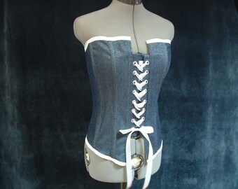 Stretch Denim Corset - (Long length) - Price Reduced