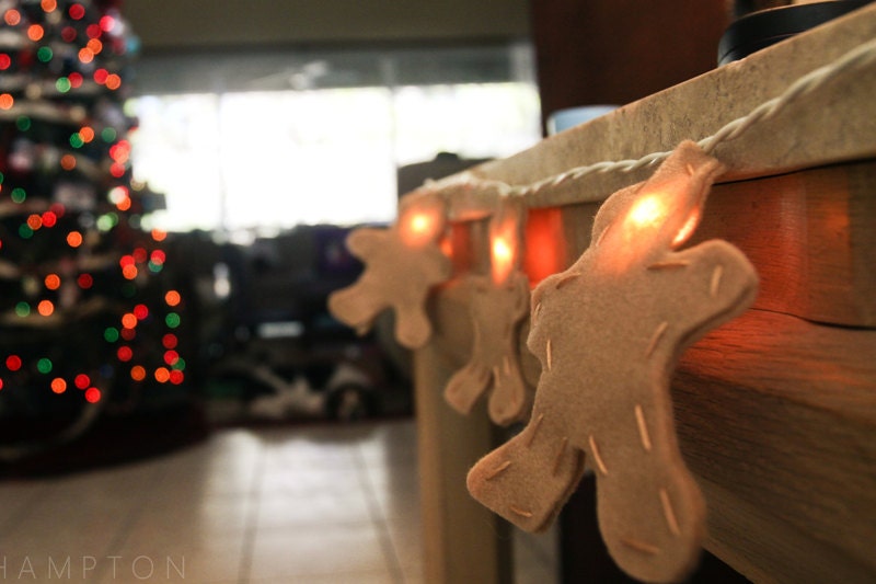 Felt Christmas Gingerbread Men Night Lights