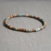 terra green mens bracelet - green and terracotta bead bracelet - ceramic bead bracelet for men - green and burnt beige bracelet for men