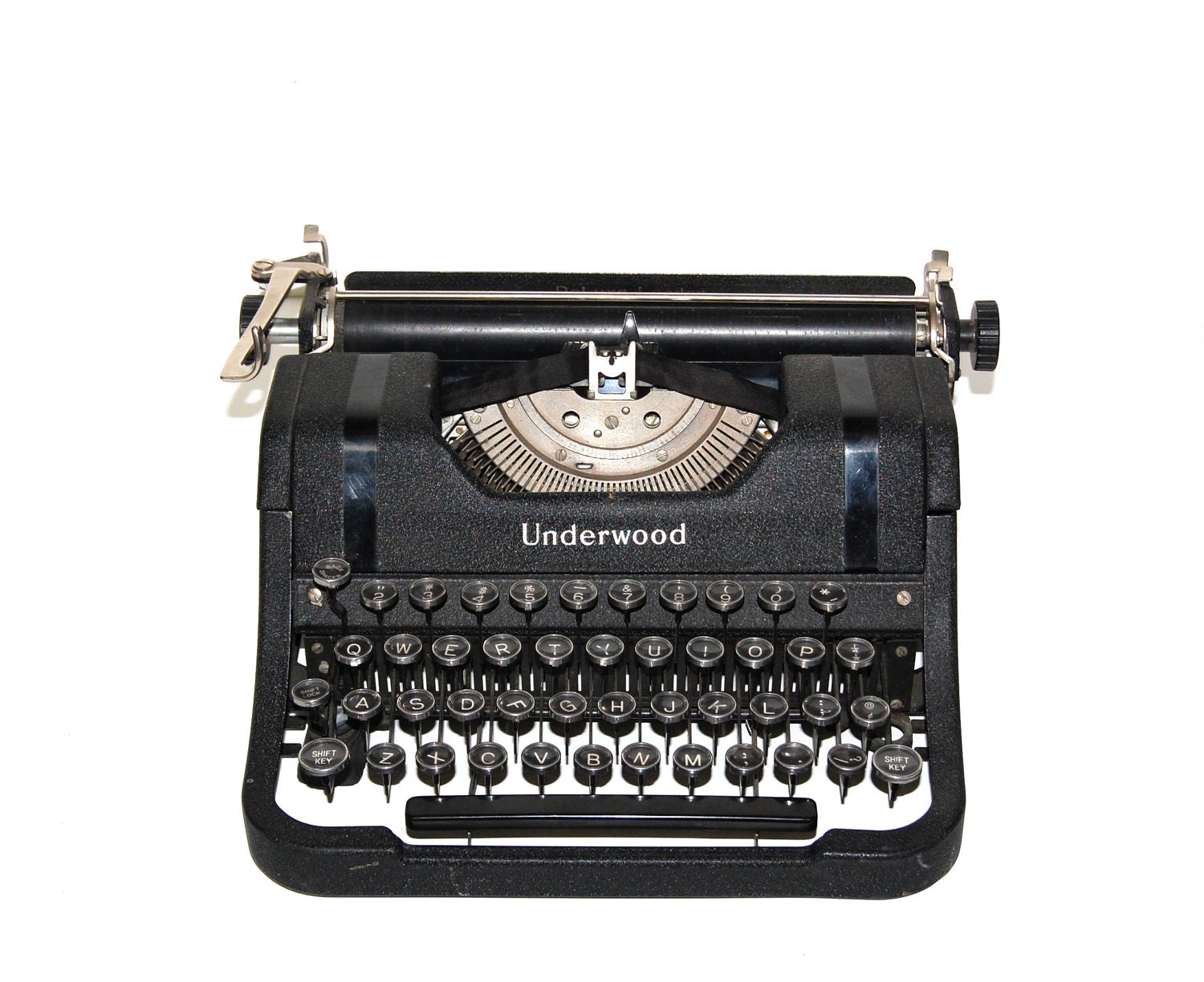 vintage typewriter black underwood deluxe leader old school