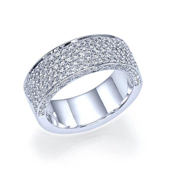 Wedding Ring - 2.00 carat Pave Diamond Wedding Band in Platinum