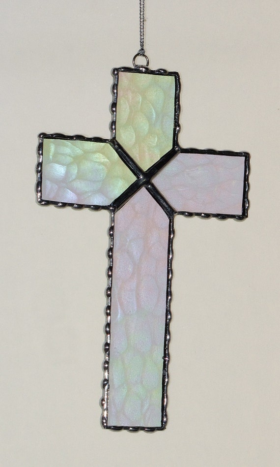 Stained Glass Suncatcher Gift Boxed Cross Crucifix by GLASSbits