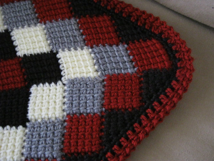 Red White Grey Black Crochet Baby Blanket by ForBabyCreations