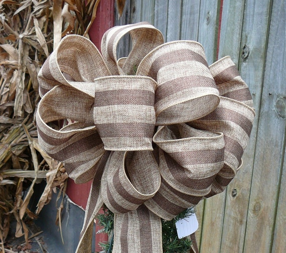 Christmas Tree Topper Burlap Colored Tree Top Bow Faux