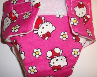 Items similar to Pink Pussy Cat, Small to Large Reusable Cloth Diaper ...
