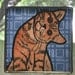 Stained Glass Cat kiln-fired Suncatcher JRNcat15 gold tabby