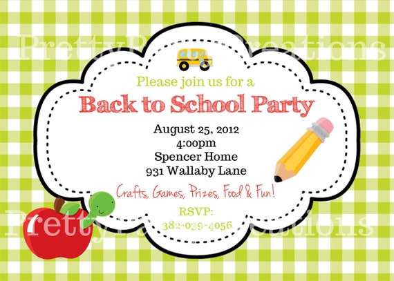 back to school party invitation you pint concert invitation card
