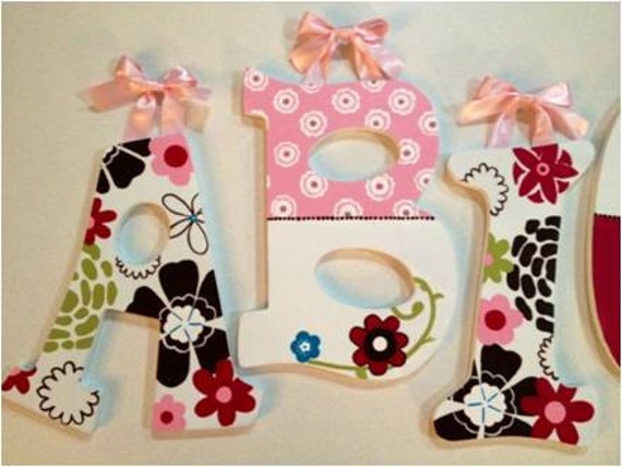 Items similar to Hand-Painted Nursery Letters (