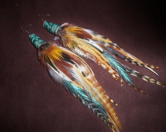 Top Seller* Feather Earrings- On The Road- Long Feather Earrings- Made to Order