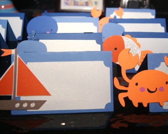 Under the Sea Creature and Sailboat Place Cards / Food Labels
