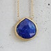 Royal Blue Lapis Lazuli Heart Bezel 14k Gold Filled Necklace