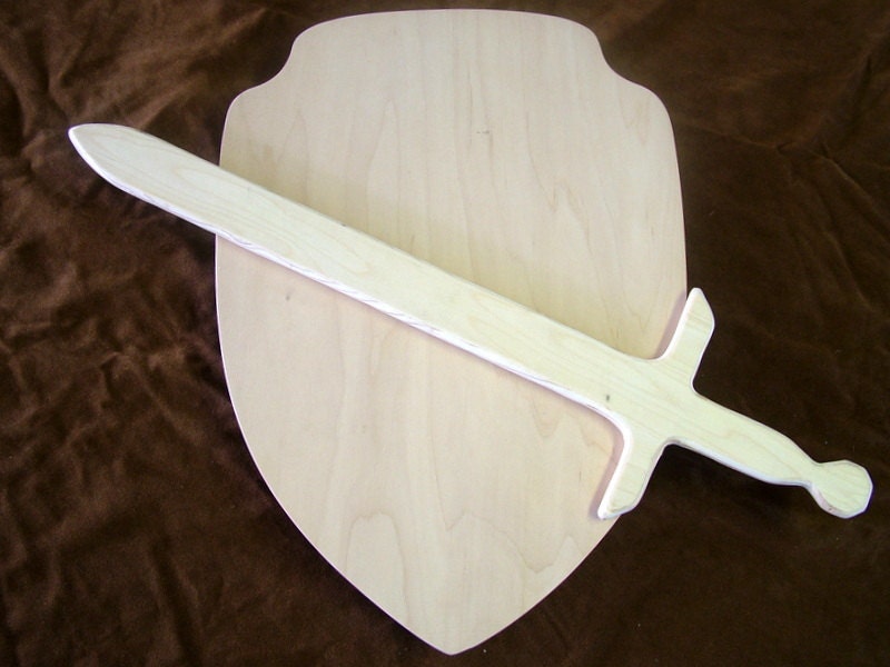 Wooden Sword and Shield Set by FrostLane on Etsy