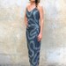 Resrerved for Maggie Vintage 1970s halter cocktail dress - 70s gray sequin and rhinestone wiggle party dress - medium