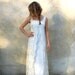 1960s Mod vintage wedding dress - 60s retro long ivory floor length dress - xsmall/small