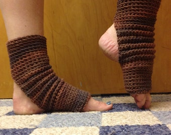 Yoga Socks in Chocolate Brown Cotton US Grown -- for Yoga, Pilates, Dance, Pedicures