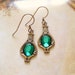 Green crystal earrings - St Patrick women gift - Baroque Renaissance Victorian Slytherin