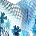 Capri,Deep sky blue,Cobalt blue,Ivory flower shawl,fashion,gift, valentine, winter trends, fashion, 2012