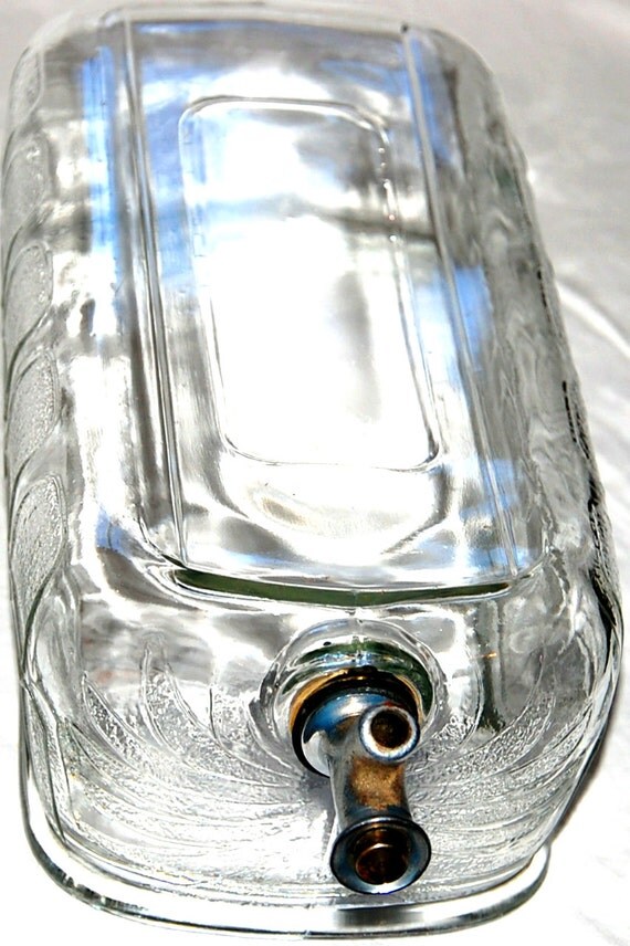 RARE Vintage Glass Refrigerator Water Dispenser Jar