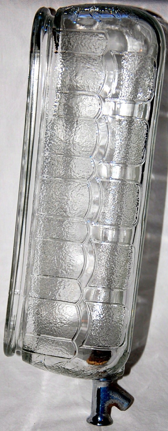 RARE Vintage Glass Refrigerator Water Dispenser Jar