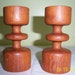 Danish Modern Wooden Candlesticks Candle Holders, Set of 2