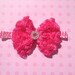 Pink Boutique Headband with Rhinestones - Rosette Flower Bow on Pink and White Zebra Headband: Baby Headband Newborn Headband Infant Headban