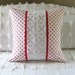 chenille pillow cover 16 X 16 RED DOTS Valentines Day cushion cover