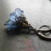 Pale Blue Flower Earrings. Bluebell Wood Fairy Flowers with Victorian Brass Filigree Elven Blue.