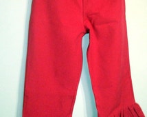 red ruffle pants