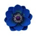 Felt flower brooch Blue Anemone
