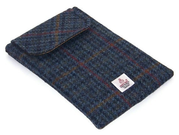 Apple Ipad Mini Sleeve HARRIS TWEED Stormy Sea by WhimsyWooDesigns