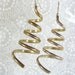 Vintage Statement Earrings, HUGE Gold Wire Spiral Cones, LONG Pierced Dangles, 1980's MOD Jewelry