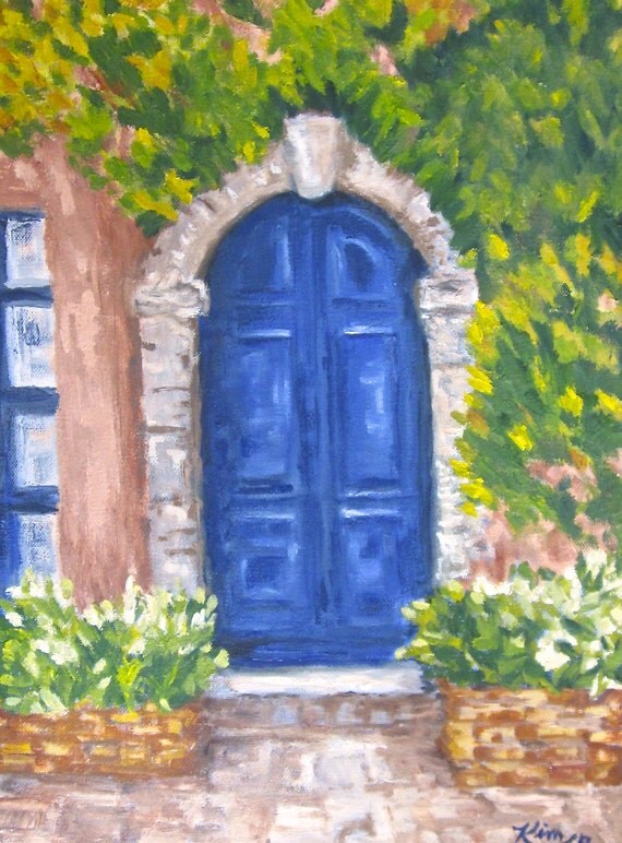 Original oil painting Door Le Bleu by KIMPETERSONART on Etsy