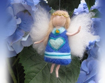 Kim - Needle Felted Wool guardian angel, Waldorf inspired fairy doll, wool