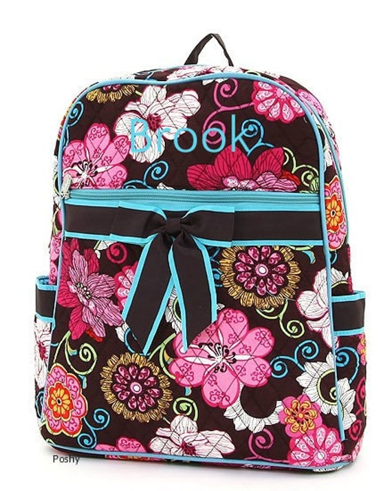 Personalized Kids Backpack Floral Print LARGE by PoshyKids