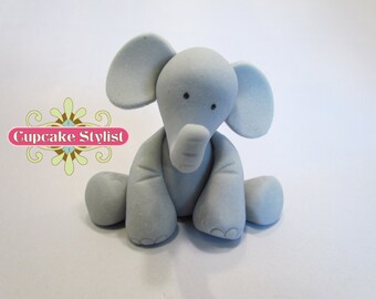 4" Fondant Elephant Cake Topper, by Cupcake Stylist