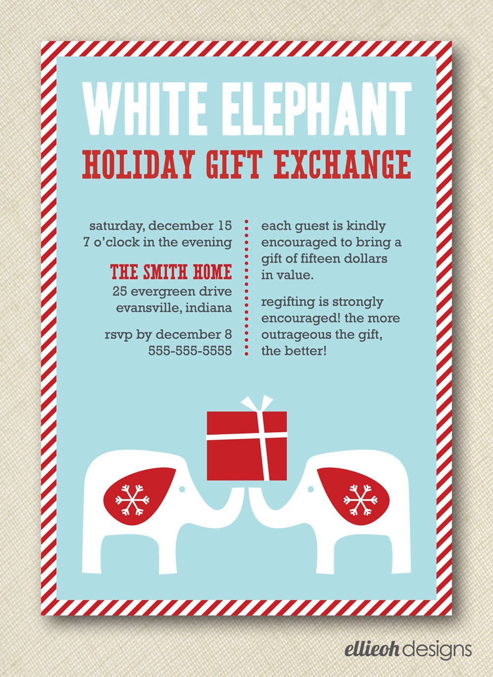 White Elephant Gift Exchange Invitation Wording 10