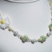 White Daisy Resin Flower & Daisy Lampwork Romantic Floral and Silver Necklace