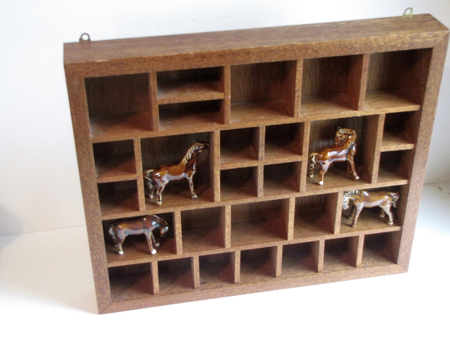 Vintage Wooden Curio Box / Shadow Box / Wall Display