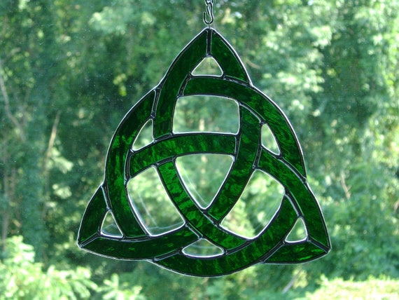 Items similar to Celtic Trinity Knot with Infinite Circle Stained Glass