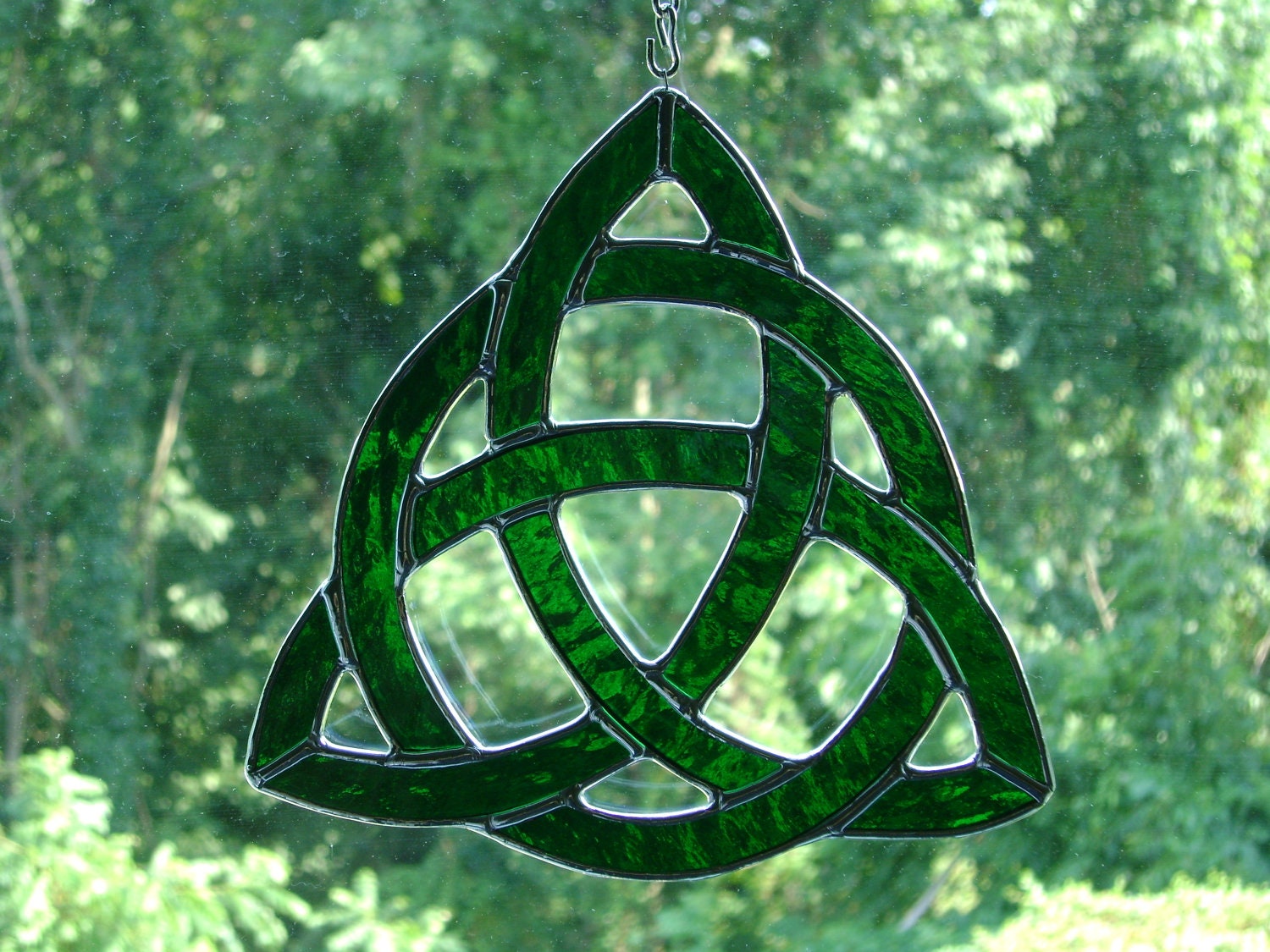 Celtic Trinity Knot With Infinite Circle Stained Glass 