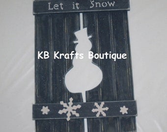 Let It Snow Shutter with Snowman cutout