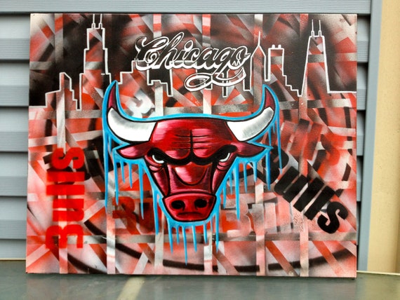 Items similar to Chicago Bulls ORIGINAL hand painted canvas on Etsy